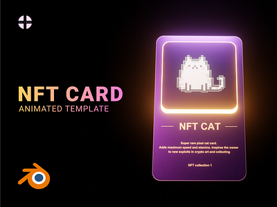 NFT collectible card template Blender Eevvee 3d animation branding card crypto design graphic design mobile modern motion graphics nft nft card priymak render ui ux