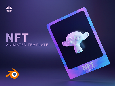 NFT collectible card template for Blender (.blend file) 3d animation app branding crypto design graphic design landing modern motion graphics nft nft card priymak ui ux