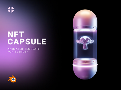 NFT CAPSULE animated template for Blender 3d animation blender branding capsule glow graphic design holographic modern neon pink priymak purple render
