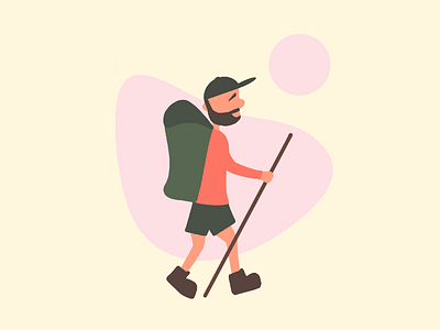 Hiking buddy beard digitalart hiking illustration procreate