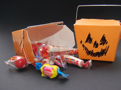 Halloween Pumpkin Chinese Take Out Treat boxes