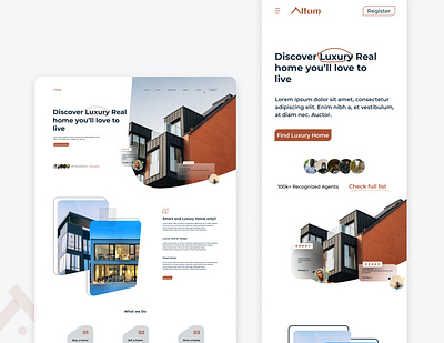 Landing Page Desktop and Mobile view