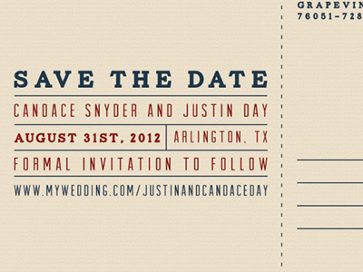Postcard Save the Date save the date wedding invitation