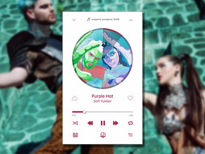 Day 9: music player 009 100daychallenge 100daysofui apple music dailyui day9 design music player musicplayer purple hat purplehat sketch sofi tukker sofitukker spotify ui