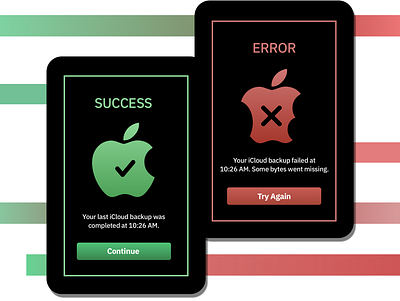 Day 11: flash message 011 100daychallenge 100daysofui apple backup dailyui day011 day11 design error flash message icloud logo pun sketch success ui