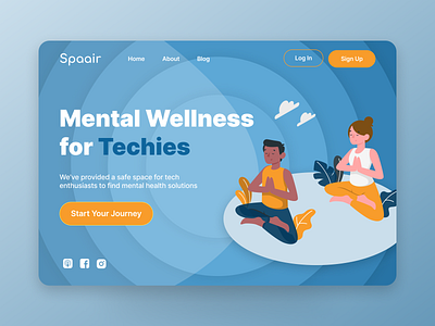 Spaair - Landing Page Design for a Mental Wellness Website