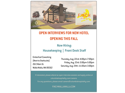 Open Interviews Flyer advertising advertising design hospitality human resources marketing poster print design