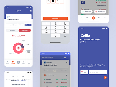 Xettle financial app mobile app design mobile ui