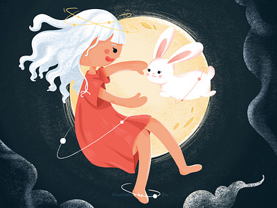 Moon Lover - Mid Autumn Festival fairytale fantasy illustration illutrators kidillustration