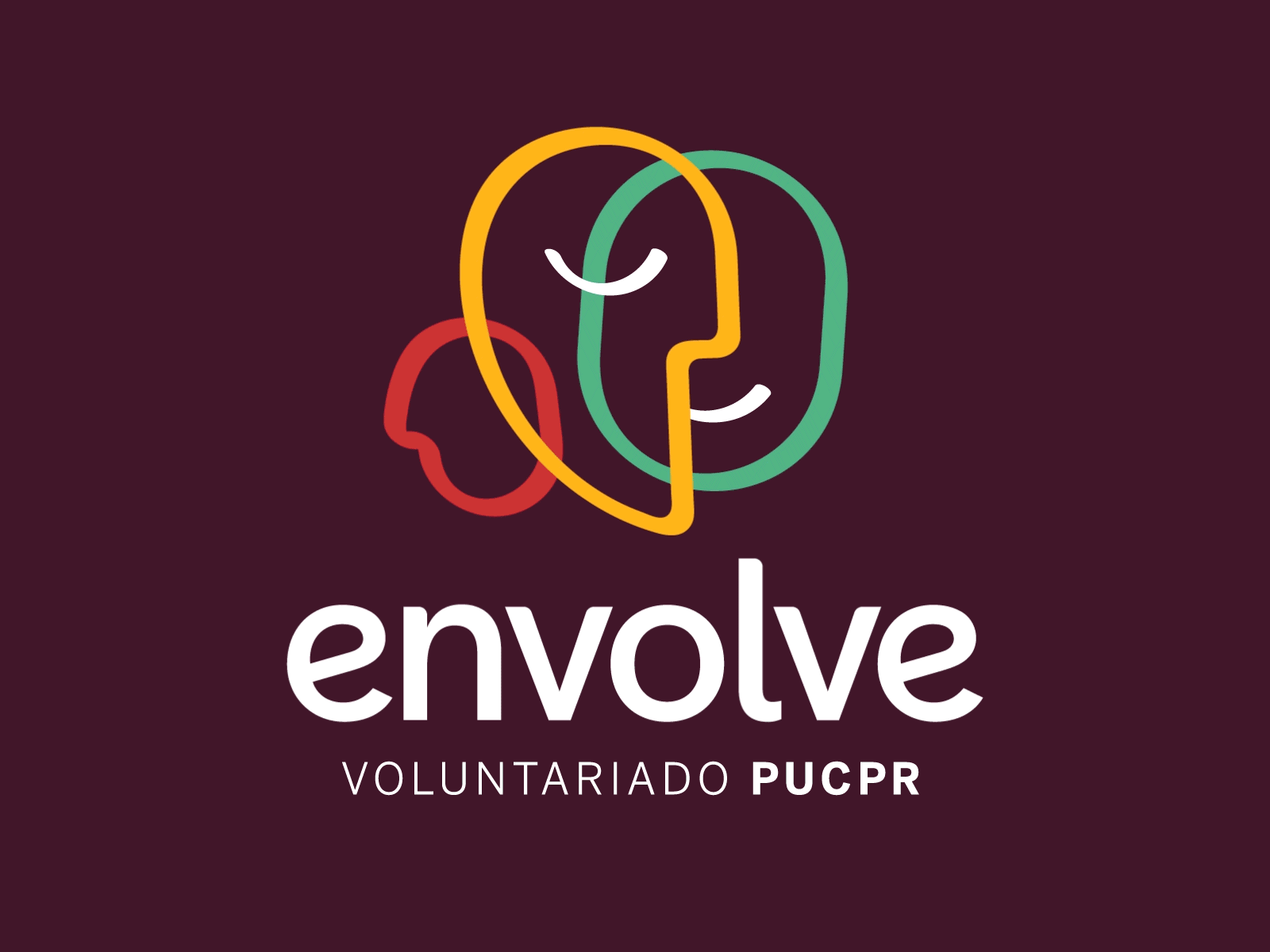 logo for PUCPR's volunteer project animated logo faces logo head logo logo logo animado logo gif puc puc pr pucpr smile logo voluntariado volunteer volunteering voluntário