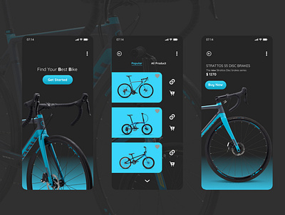 Best Bike App app bike design graphic design minimal ui ux