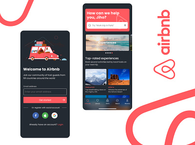 Redesign Airbnb app airbnb app darkmode design ui ux