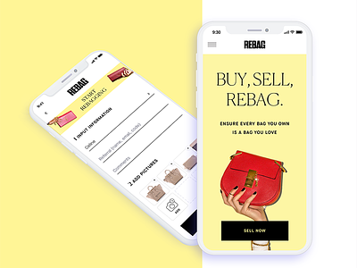 Rebag App app design e commerce fashion handbag handbags luxury ui ux