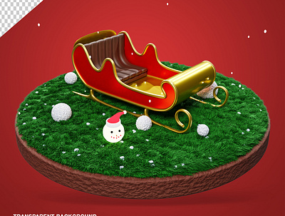 3D Christmas sleigh 3d christmas element christmas sleigh sleigh