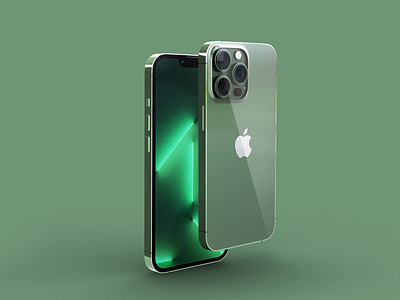 Iphone 13 pro mockup design 13 2022 3d green iphone mobile designer mock mockup mockup design new pro render ui up ux