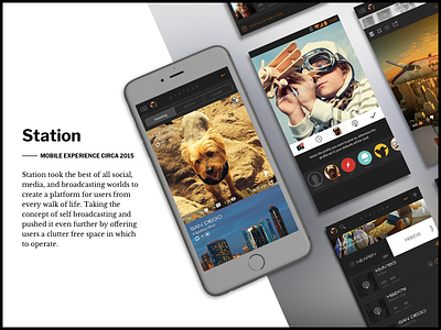 Mobile App - Station - Circa 2015 android app design dark ui experience design ios mobile design product design ui ux xd