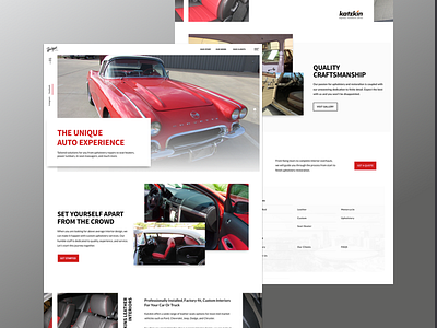 Unique Auto Upholstery design experience layout redesign screen ui ux website xd