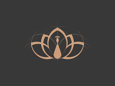 Peacock + lotus flower branding fubo icon identity logo mark ratio symbol