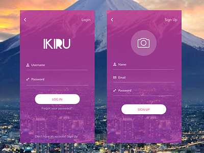 Ikiru App login screens