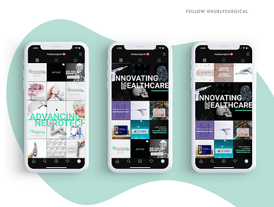 Hubly - Instagram Grids brand design brand identity branding design health illustration instagram layout social media visual design
