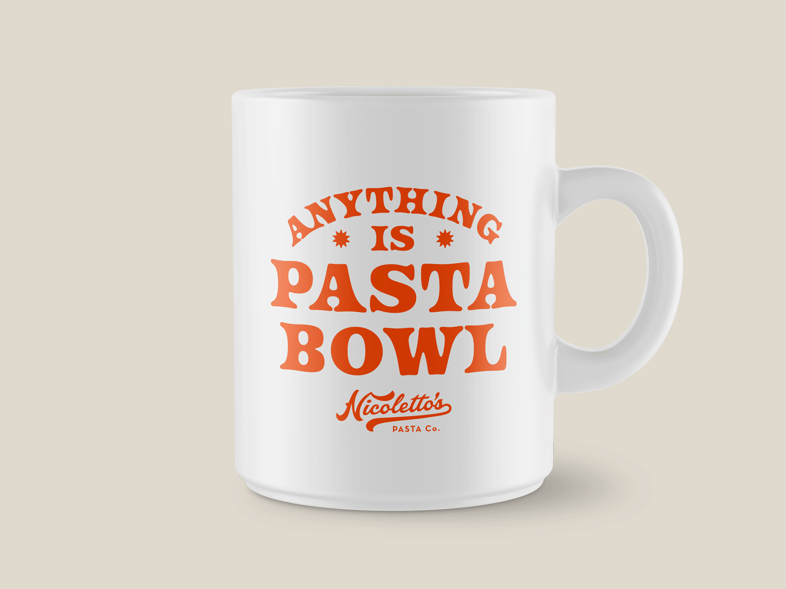 Nicoletto's Pasta Mugs coffee lettering mug pasta retro type typography vintage