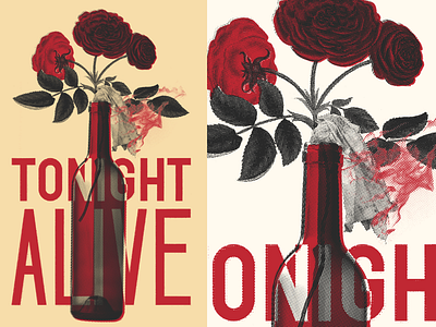 Molotov Bouquet design halftone roses texture type typography