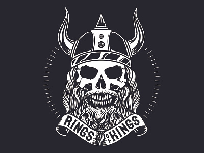 Rings Of Kings banner design illustration king skull tattoo viking