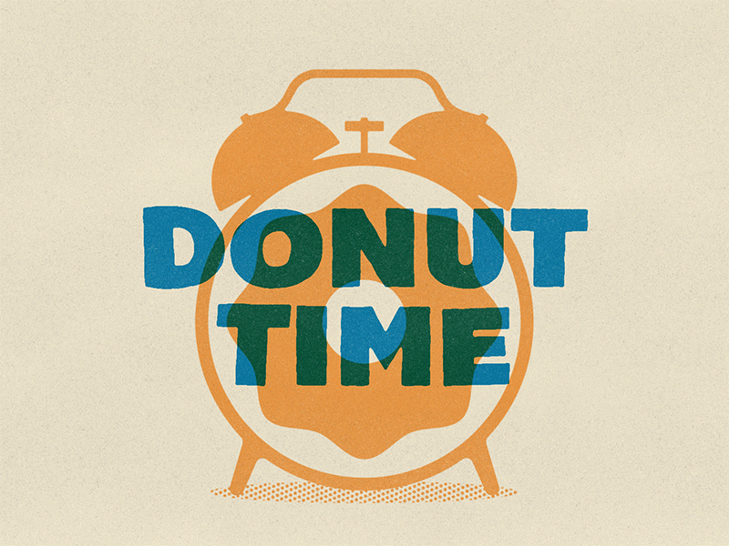 Donut Time alarm animation clock donut illustration