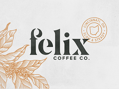 Felix Coffee Co. - Wordmark cincinnati coffee felix floral ohio plant stamp