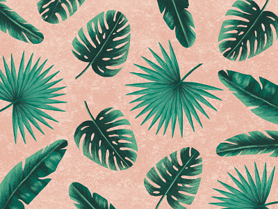 Tropics botanical illustration leaves painting texture tropical