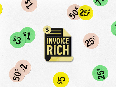 Invoice Rich enamel invoice money pin