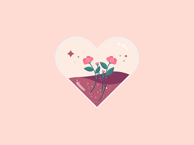 Blooming Heart adobe illustrator art bloom blooming design digital illustration drawing flat flower flowers heart illustration illustrator love romantic rose valentine valentinesday vector