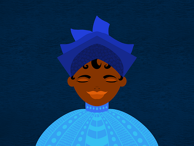 Lady in Blue african art blue drawing graphic design human illustration procreate woman