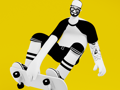 Ollie Shit 002 3d cartoon characterdesign illustration skater skaters