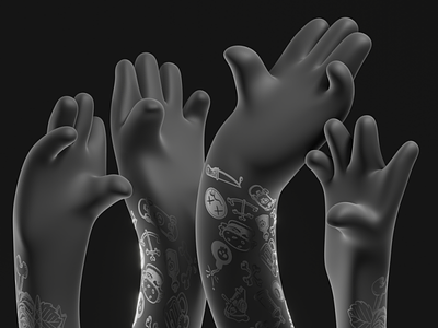LES MAINS / HANDS 3d cartoon character characterdesign expressions gesture hand hands illustration