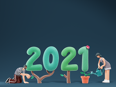 HNY2021 2021 3d cartoon character characterdesign happy new year hny illustration