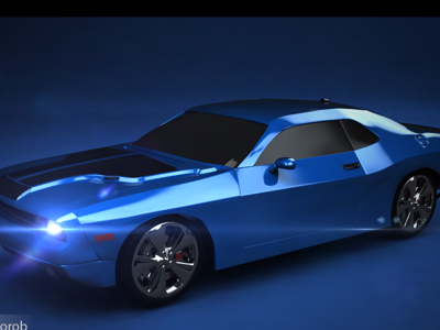 car dodge-challenger-2008 2014 3d after car comp design dodge lighting maya texturing