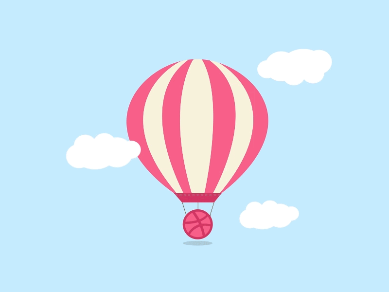 dribbble air balloon Animation .aep after animation design effects flat gif graphic motion ui ux web