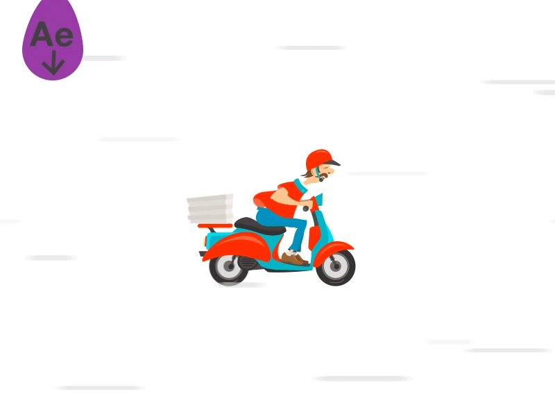 Motorcycle Animation free .aep after animation design effects flat gif graphic motion ui ux web