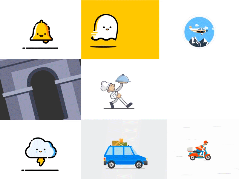 Best 9 Of 2016 .aep after animation cloud design effects flat gif graphic motion ui ux
