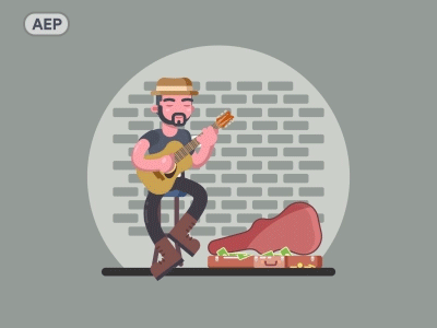 Street Musician free aep .aep aep after animation design effects flat gif graphic motion ui ux