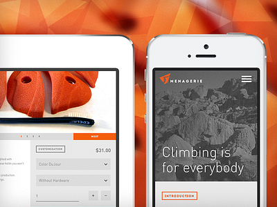 Menagerie Responsive Web Launch ecommerce fluid icons menagerie minimal mobile responsive rock climbing shop ui web