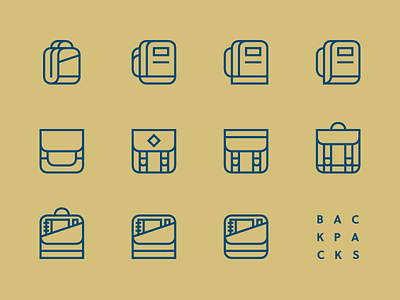 Backpack Icon Exploration backpack exploration icon messenger bag minimal school bag single weight tombstone