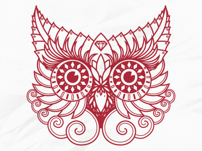 More Owl Progress abstract bird diamond feathers illustration owl shapes swirls tattoo texture vector