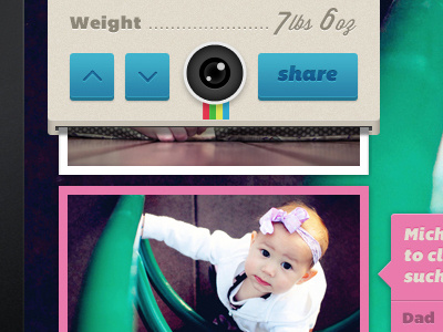 BabyFace 002 app baby bemio buttons camera pink polaroid ui web design website wisdom script