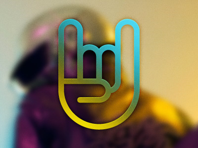 Rock On Improved blue bull horn daft punk fingers hand noise purple rock texture vector yellow