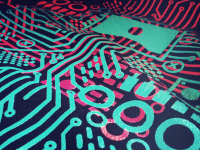 Circuit Tee Printed circuit electrical minimal overlay pattern piston screen print shirt simple technical vector
