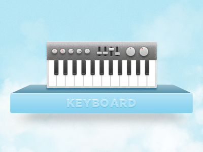 Keyboard clouds hover illustration infographic keybaord keys nobs noise sliders texture