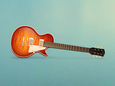 Guitar Icon gibson gloss guitar hyperrealism icon illustration instrument les paul music shadow texture wood