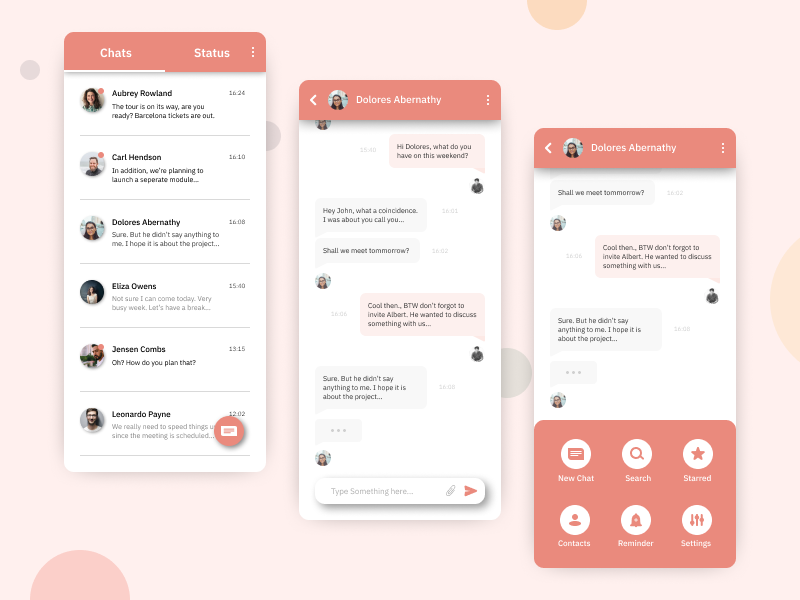 Messenger App - UI #007 message flat design ui clean app messenger